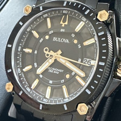 Bulova Precisionist Men's Black ION PVD Stainless Quartz Watch 98B408