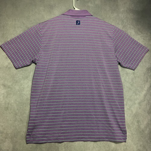 Footjoy Herren Golf Poloshirt Gr. 2XL Kurzarm Lila Streifen Poly Stretch FJ - Bild 6 von 13
