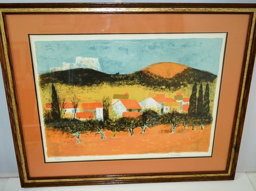 PIERRE BISIAUX 1924 LITHOGRAPH SIGNED NUMBERED SUNSET OVER PROVENCE LISTED ART - 第 7/12 張圖片