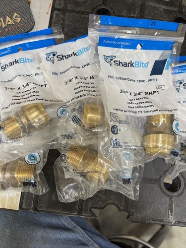 6x Sharkbite 3/4 in. Dia. x 3/4 in. Dia. Push To MPT Brass Connector