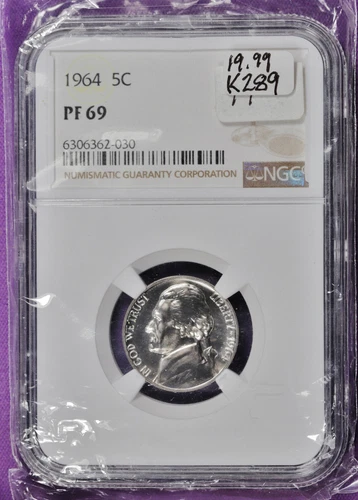 1964 Jefferson Nickel.  In NGC Holder.  PF 69.  k289