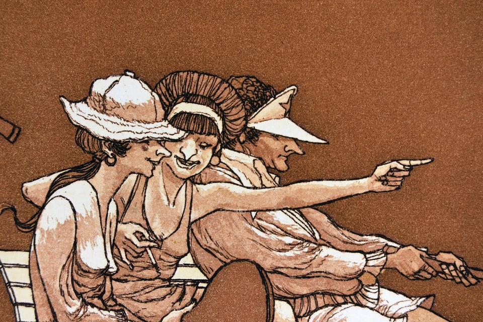 Tenis Divertido Doble Mixto 13" Original Firmado Gerald Purdy Edición Limitada. Impresión  Foto 4 de 4