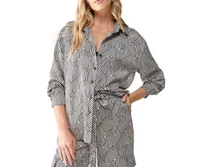 Sanctuary Womens Get Creative Shirt Geometric Long Sleeves Maze Size Large