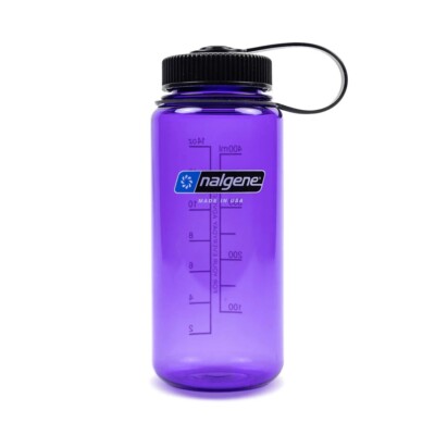 Nalgene Wide Mouth Sustain 16oz Water Bottle Purple w/ Black Cap