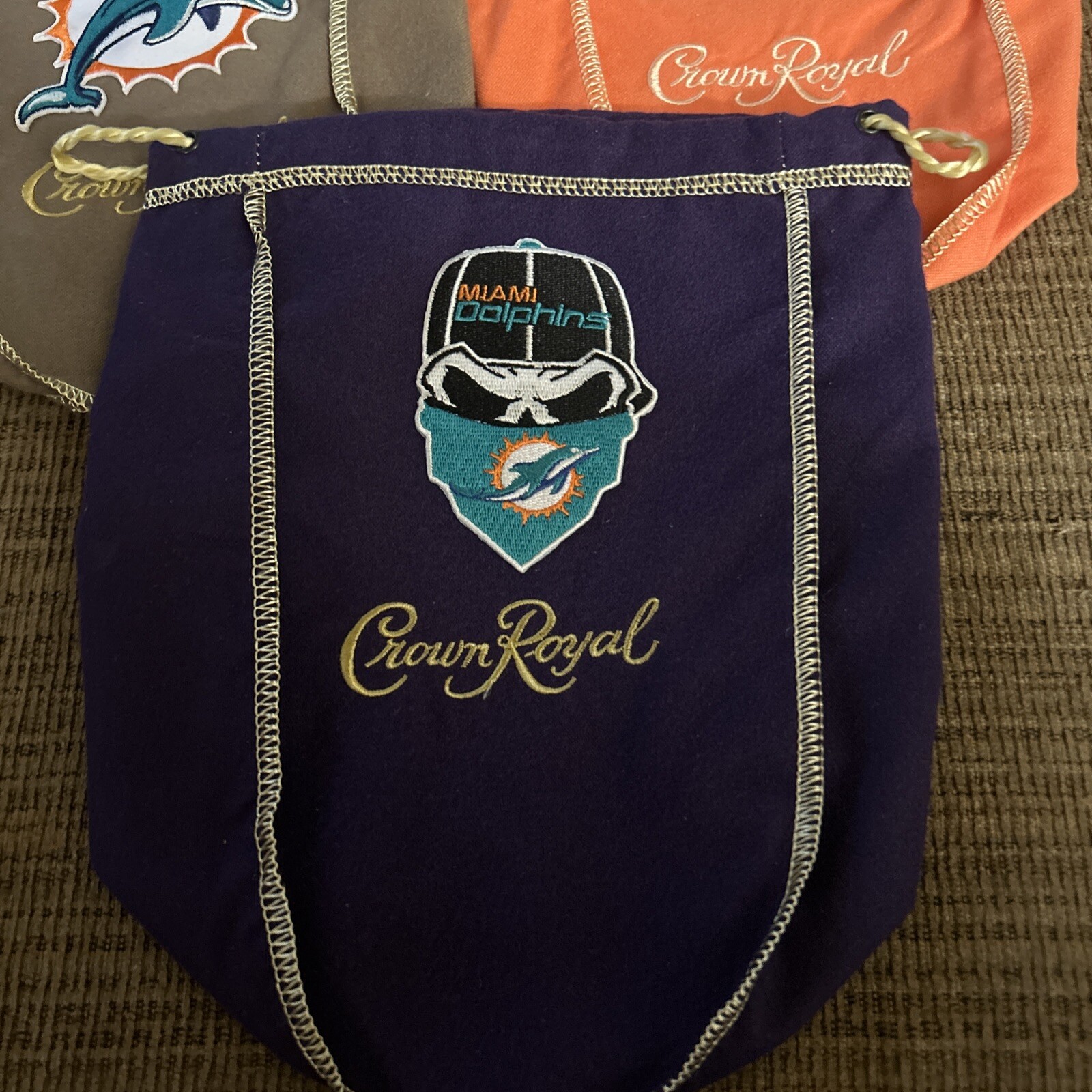 NFL Miami Dolphins 3 Bag Set Of Logo’d CROWN ROYAL BAG 1 Liter 9X7 eBay