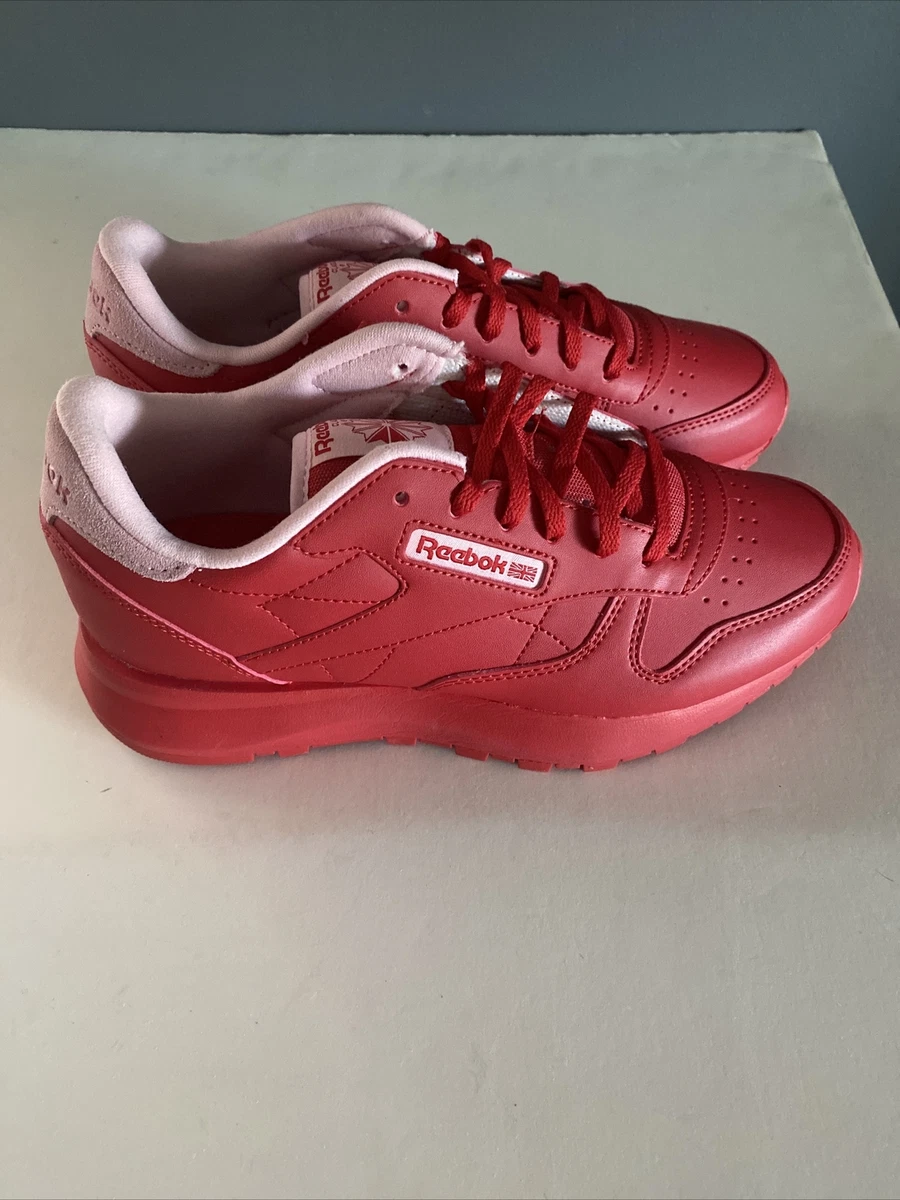 reebok classic leather women&#039;s shoes size 7 Red Hot Pink Valentines Day |