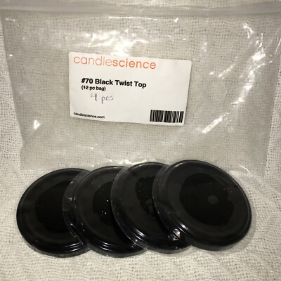 CandleScience 4 pc Black & 7 pc Gold # 70 Twist Top Lot For Twist Top Containers