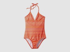 New 80 Ella Moss Girl' Pink Printed Halter One Piece Swimsuit Swimwear Size 7