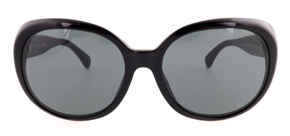 New CHANEL CH 5184 501/3F 58mm Black CC Cocomark Sunglasses Italy