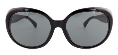 New CHANEL CH 5184 501/3F 58mm Black CC Cocomark Sunglasses Italy