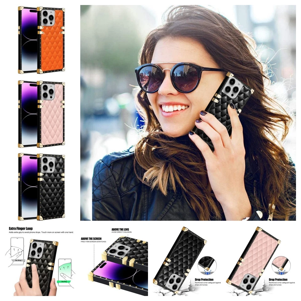 Shockproof Lambskin Leather Phone Cover Protector Case For Huawei/Samsung/iPhone - Image 2 of 4