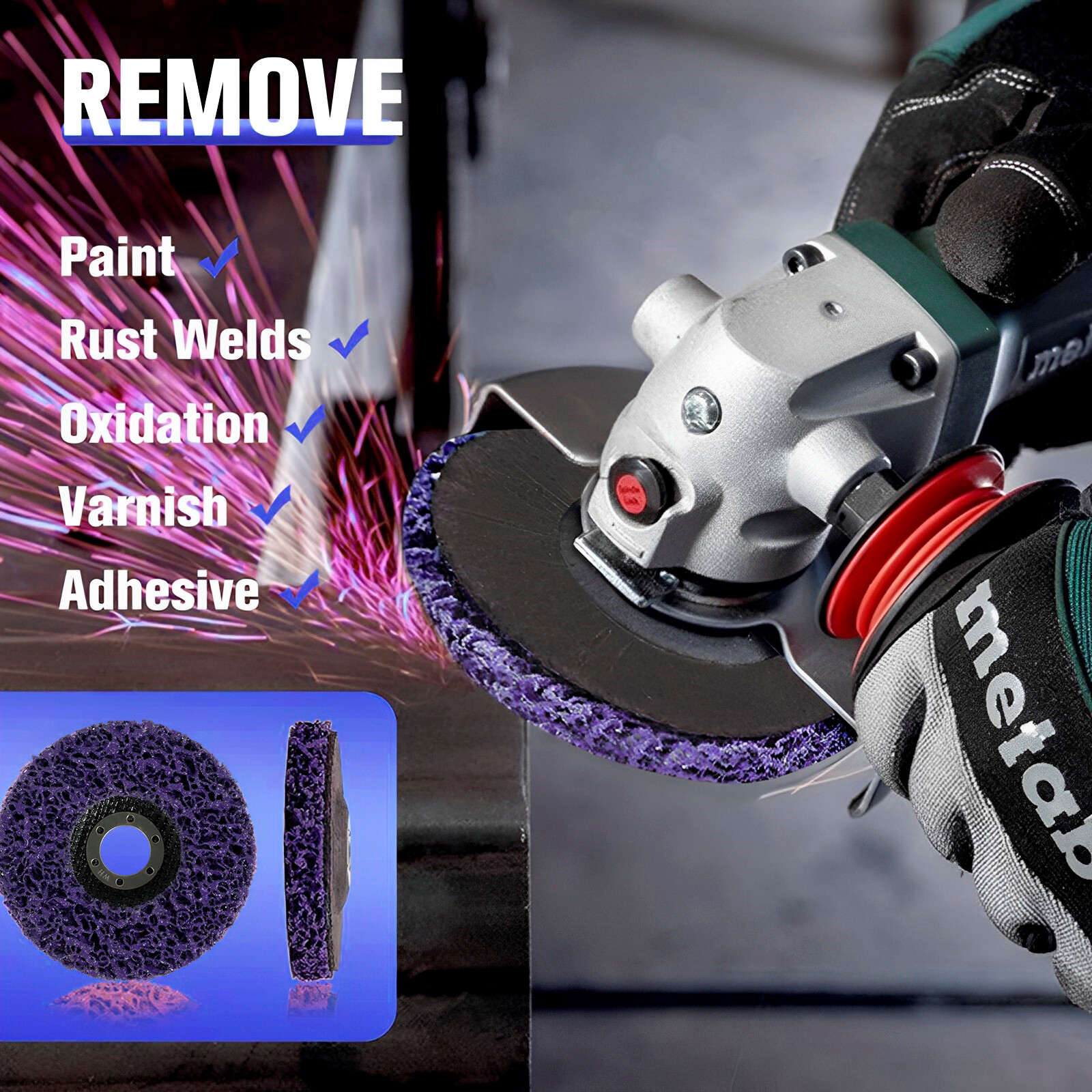 3Pcs Paint Removal Disc Quick Stripping Discs Multipurpose Rust Remover