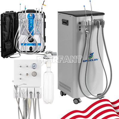 #ad Dental Unit Air Compressor Curing Light Scaler 4H Mobile Suction Turbine Unit 4H $889.99