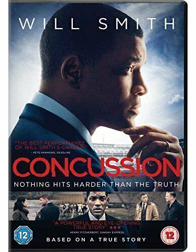 🆕📀CONCUSSION 2015 DVD RGN2 BBFC 12 ALEC BALDWIN WILL SMITH