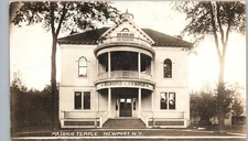 MASONIC TEMPLE newport ny real photo postcard rppc new york herkimer history