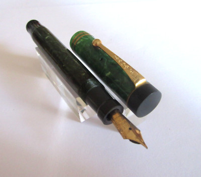 Stylo Plume Parker Duofold Green Jade Collection - Ébonite, Plume Or - À Restaurer