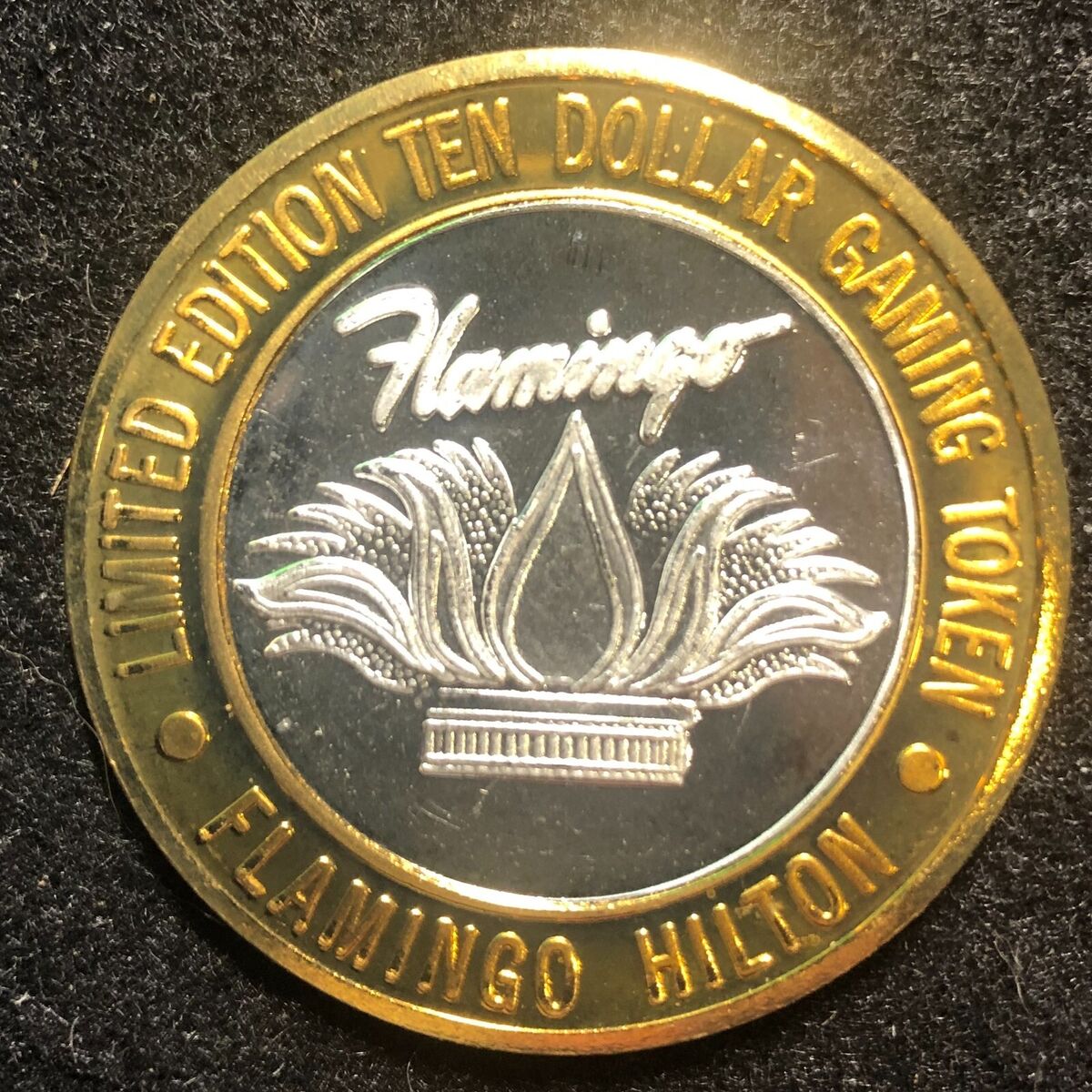 Flamingo Hilton Casino Laughlin Nevada $10 Gaming Token Chip Flamingo Hilton Casino Laughlin Nevada $10 Gaming Token Chip