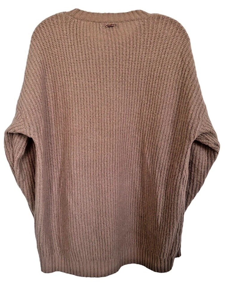 VOLCOM Women's FRESH FUZZ SWEATER Drop Shoulder Relax Fit Size XL Mauve - Image 4 of 4