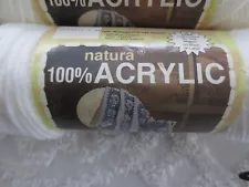 3 oz. Skeins National Yarn Crafts NATURA Acrylic #01 WHITE Lot 31218 X2 YARN