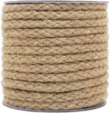 Tenn Well 8mm Jute Rope, 52 Feet Braided Cord Thick Twine Rope for Brown