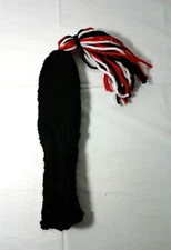 10" Black, Red Black White Tassel Thick Knit Blade Putter Cover, Fits Ping **