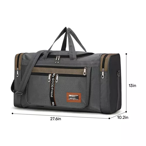 Große Oxford Reisetasche Fitnessstudio 45/60L wasserabweisend Gepäcktasche mit Gurt - Bild 21 von 49