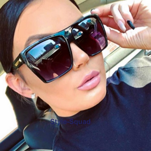 Retro Oversized XL Large Lux Glossy ELIA Square Jackie O Butterfly Sunglasses L - Foto 2