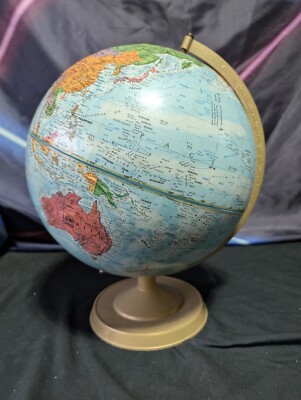 Vtg 80s 90s Globe Replogle World Nation Series Vintage 12'' Diameter Raised Map 