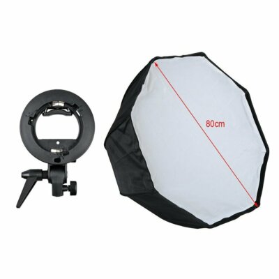 Godox 80cm / 32'' Oktagon Schirm Softbox + S-typ Bowens Blitzhalter für Blitz