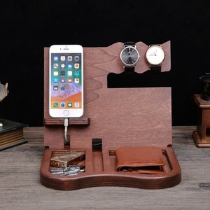 Wood Organizer Docking Station Nightstand Organizer Glasses Holder Charging Dock Ebay