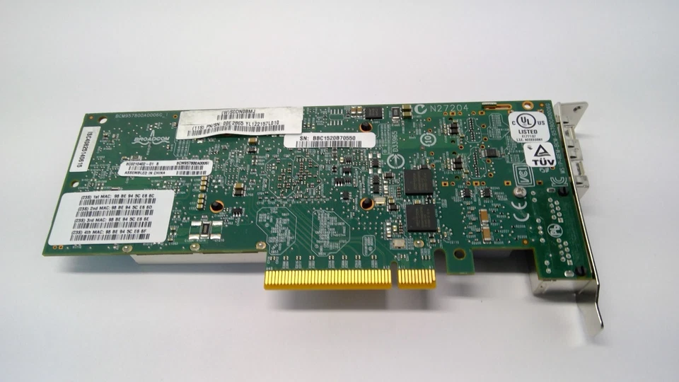 IBM 00E2719 4-Port 10Gb SFP+ 1Gb SR RJ45 Ethernet Copper BCM957800A0006G - Image 2 of 3