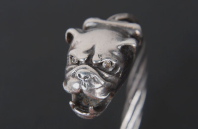Rare Gaboratory Dog Head Bracelet with Diamond in Eyes | eBay