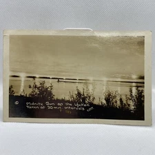 RPPC Alaska Midnite Sun on the Yukon River - VTG AK Real Photo Postcard - EKC