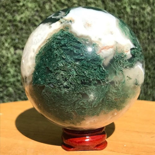 380G Natural Aquatic agate Geode Quartz Ball Crystal Sphere Specimen Healing - Picture 8 of 22