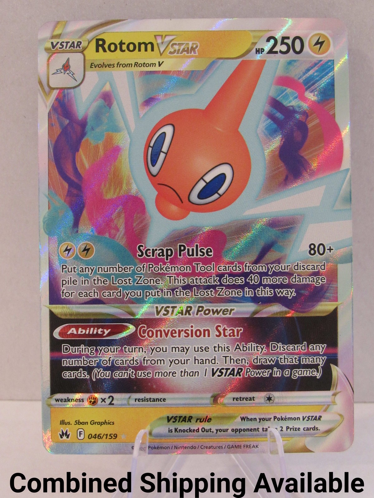Rotom VSTAR 046/159 Crown Zenith NM Full Art English 16976