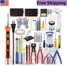 Versatile Stained Glass Crafting Kit: 100W Iron  Ergonomic Cutter Tools Inside