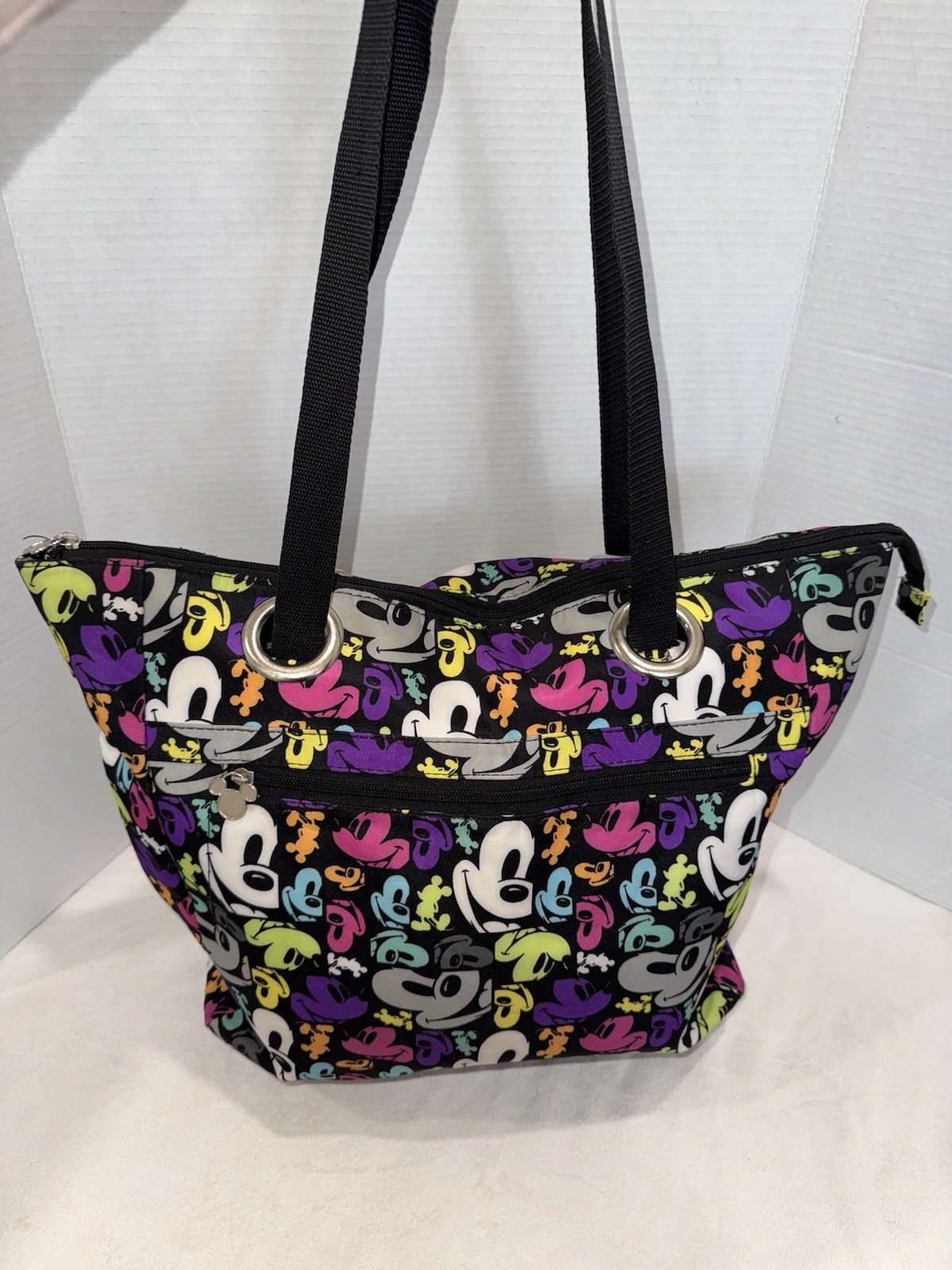 Disney Parks Mickey Mouse Original Pop Art Logo Shoulder Tote Bag Nylon