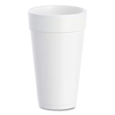 Dart 20J16 Foam Drink Cups, 20 oz, White, 500/Carton Restricted in CA  WA 