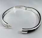 BEAUTIFUL STERLING SILVER DOMED STYLE ONYX BANGLE BRACELET-21.GRAMS — photo 4