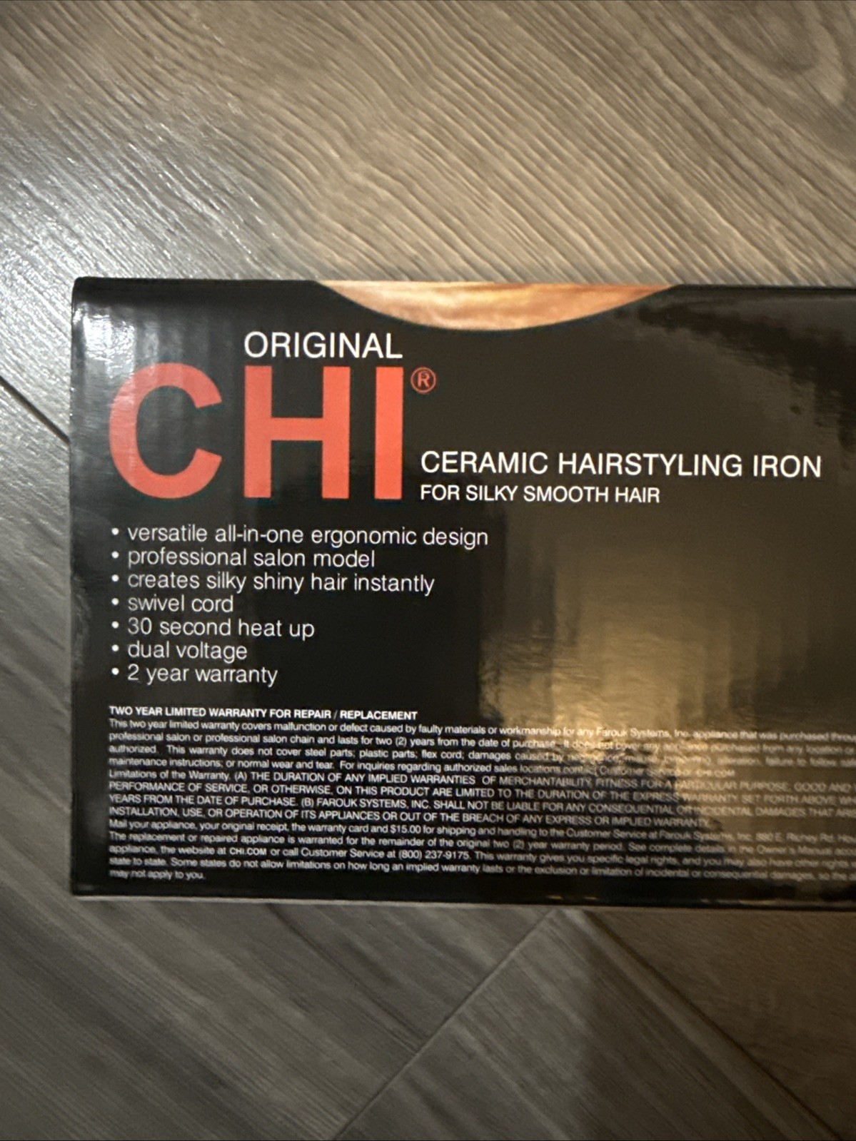 CHI 176041 1 inch Ceramic Hair Iron Straightener - Black