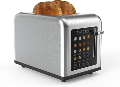 2 Slice Smart Toaster, Digital Display, Wide Slots, 8 Browning Levels, 6 Bread T