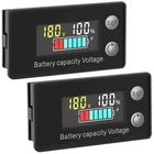 2xDigital Battery Capacity Indicator Lithium Voltage Meter Tester Gauge Monitor