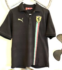 Puma Scuderia Ferrari Black On Black Stripe Shirt Men  s Medium