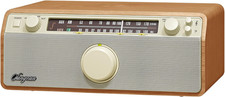 WR-12 Am/Fm/Aux-In Stereo Analog Wooden Cabinet Radio Walnut 