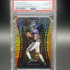 2024 Select Lamar Jackson Suite Level Neon Orange Pulsar /7 PSA 10 POP 3 Ravens