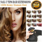 16"-22" 7A 1 Gram Pre Bonded Keratin Nail U Tip 100% Human Hair Extensions UK