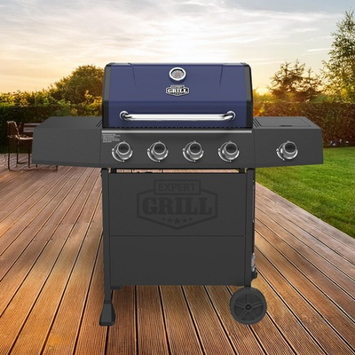 #ad Expert Grill 4 Burner with Side Burner Propane Gas Grill in Blue $190.18