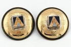 Tabra Sterling Brass & 14K Gold Round Disc Mosaic Pyramid Pierced Earrings — photo 1