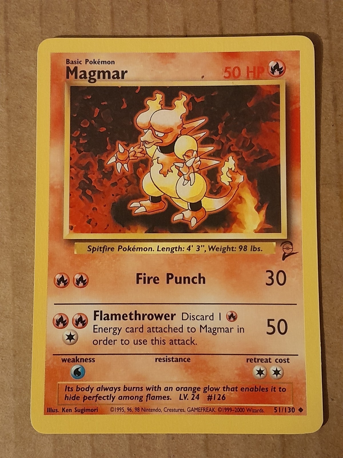 Pokemon Magmar 51/130 Base Set 2 LP See Pictures