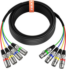 20 Ft 4 Channel Snake - Premium XLR Male to Female Snake Cable for Live, Recordi